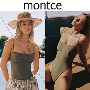 Montce Jonah Khaki One-Piece Swimsuit Sz S 198$